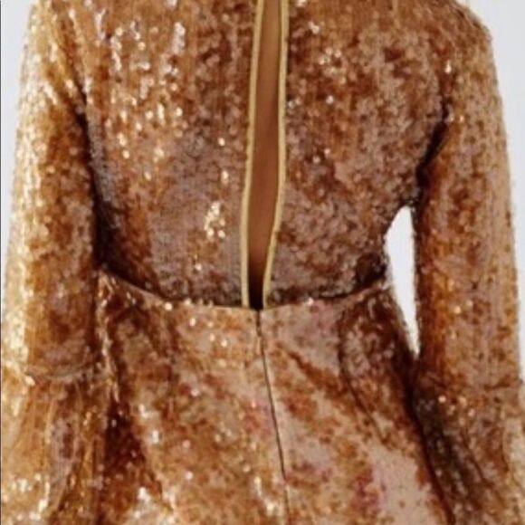 Free People Stars Align Gold Sequin Mini Dress - Picture 2 of 6